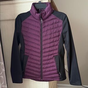 32 Degrees Heat Purple Mixed Media Puffer Jacket